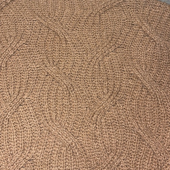 Free People mock turtle neck camel sweater size small cropped 100% cotton - Picture 2 of 8